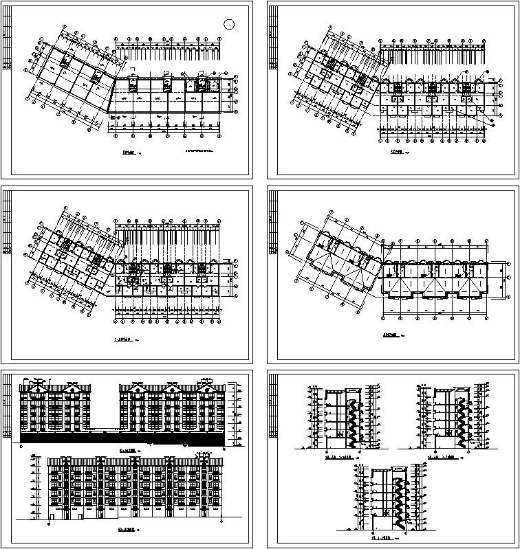 3套现代多层商住综合楼建筑设计CAD施工图纸(钢筋混凝土结构) - 4