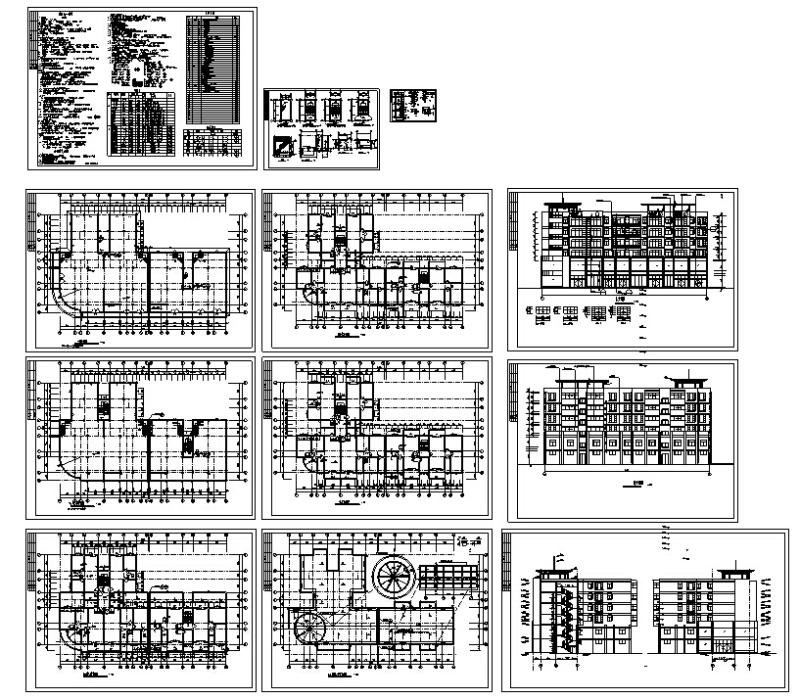 3套现代多层商住综合楼建筑设计CAD施工图纸(钢筋混凝土结构) - 5