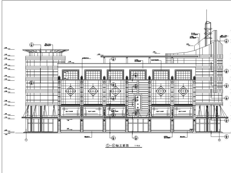 海城商厦现代多层商业建筑设计CAD施工图纸(钢筋混凝土结构) - 3