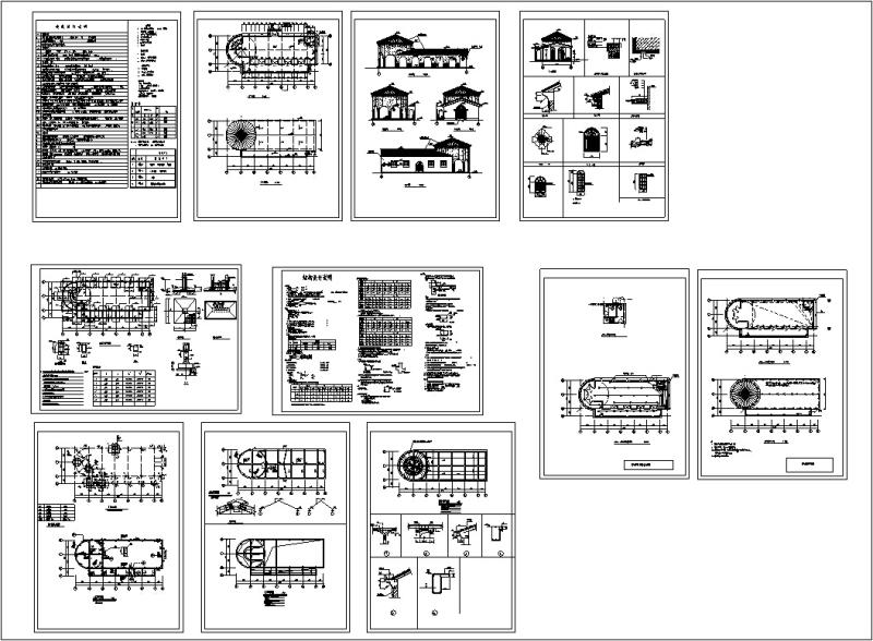 西班牙风格独栋单层售楼处建筑设计方案CAD施工图纸(钢筋混凝土结构) - 3