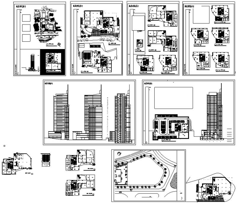 后现代高层商业办公综合楼建筑设计方案CAD图纸(钢筋混凝土结构) - 1