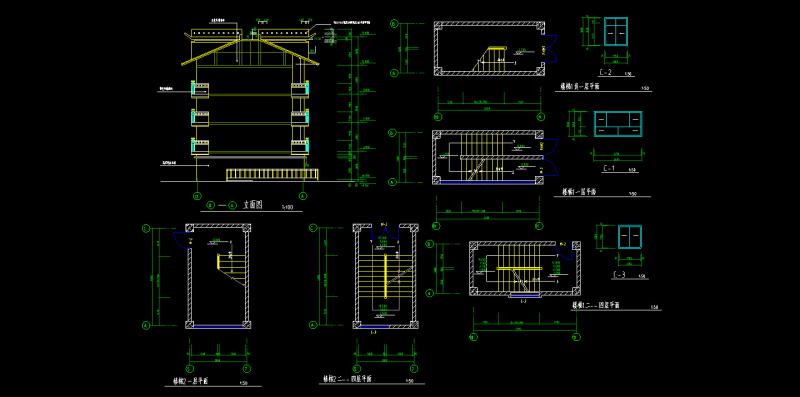商业用房建筑设计CAD施工图纸(钢筋混凝土结构) - 1