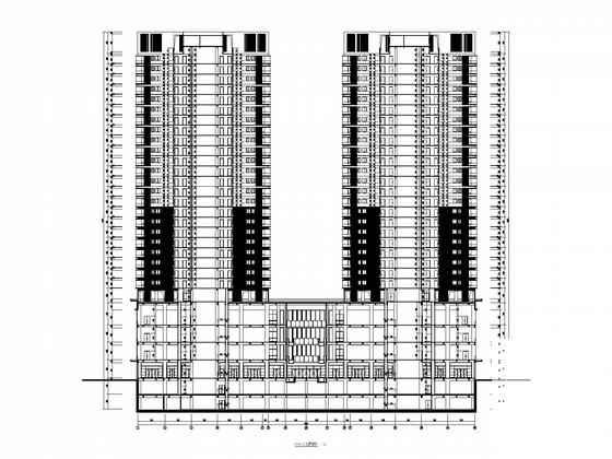 28层高层商住楼建筑施工CAD图纸（框架剪力墙结构）(非机动车停车位) - 1