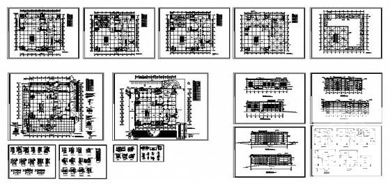 5层大型综合贸易广场建筑施工CAD图纸(地下室平面图) - 3