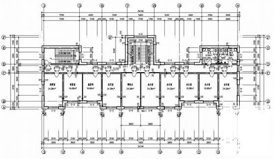 检察院小型办公楼建筑CAD施工图纸 - 2