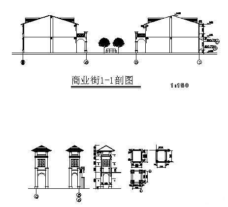 框架结构商业街建筑方案设计CAD图纸 - 4