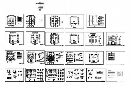 3层独栋小别墅建筑结构电气CAD施工图纸 - 3