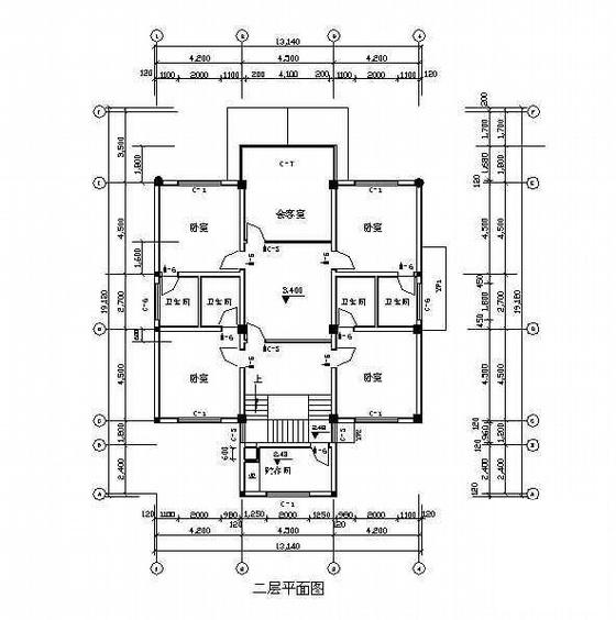 3层独栋小别墅建筑结构电气CAD施工图纸 - 4
