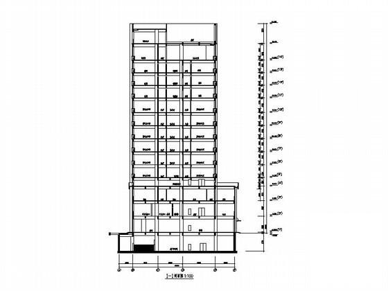 14层科技大厦建筑CAD施工图纸 - 1