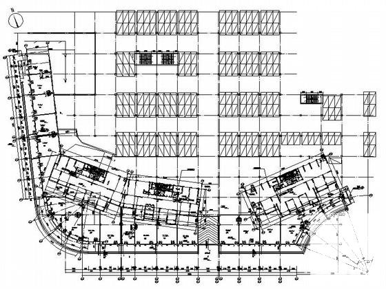 住宅区2层商铺建筑CAD施工图纸（3、4号楼） - 1