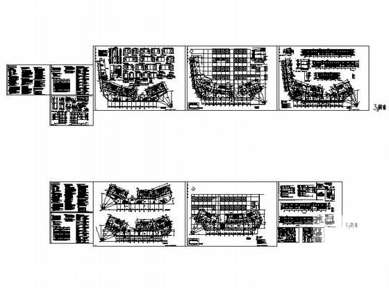 住宅区2层商铺建筑CAD施工图纸（3、4号楼） - 2