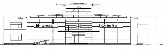 6.95m高两层标准汽车展厅建筑施工CAD图纸（钢结构） - 1