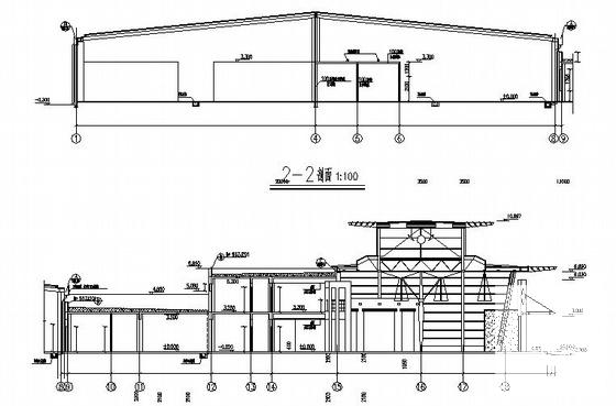6.95m高两层标准汽车展厅建筑施工CAD图纸（钢结构） - 4