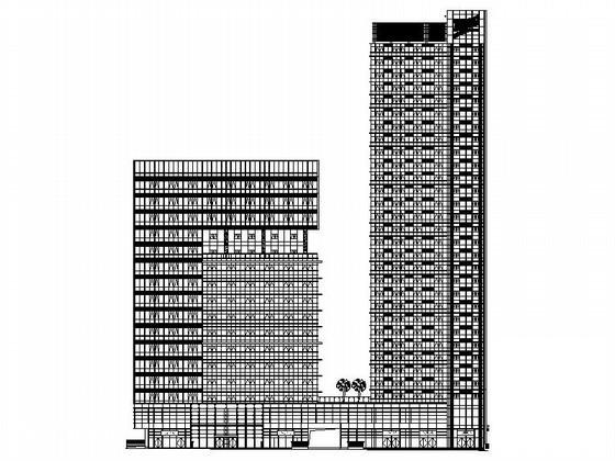 30层商务大厦建筑施工CAD图纸（99.9米） - 2