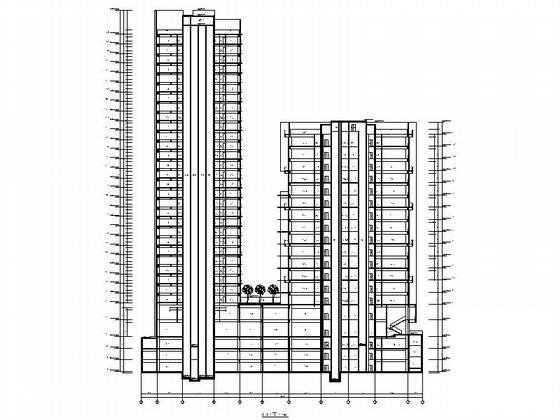 30层商务大厦建筑施工CAD图纸（99.9米） - 4