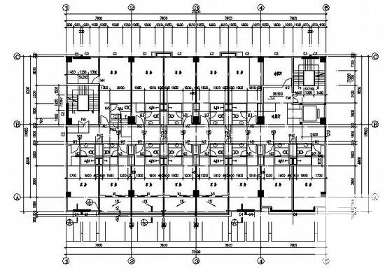 框架结构现代风格8层酒店建筑施工CAD图纸(卫生间详图) - 4