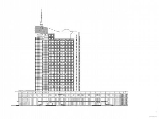 24层酒店及会议中心外立面工程建筑施工CAD图纸(隐框玻璃幕墙) - 3