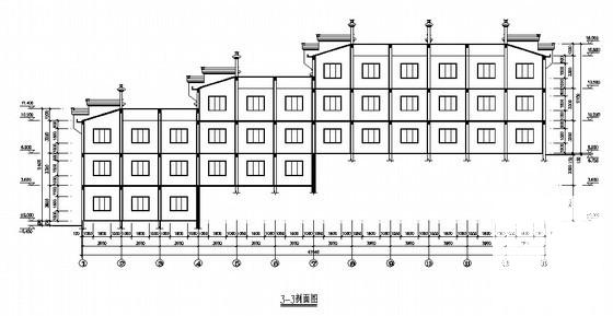 村镇二期D区3层宾馆建筑施工CAD图纸 - 2
