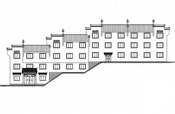 村镇二期D区3层宾馆建筑施工CAD图纸 - 3