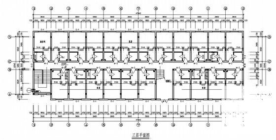 村镇二期D区3层宾馆建筑施工CAD图纸 - 4