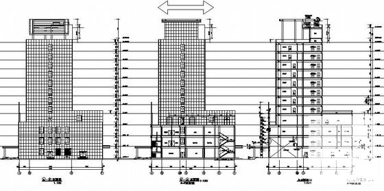 豪华12层商务大酒店建筑施工CAD图纸(女儿墙高度) - 1