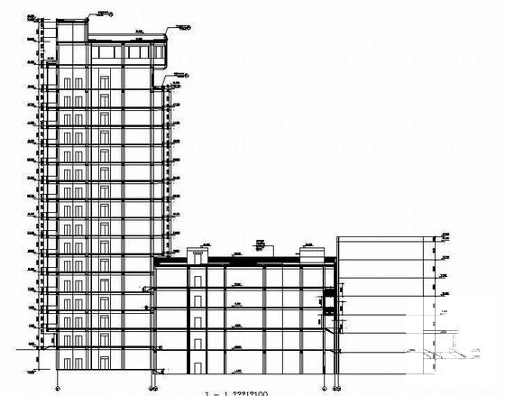 16层酒店综合楼建筑施工CAD图纸（框架结构） - 1