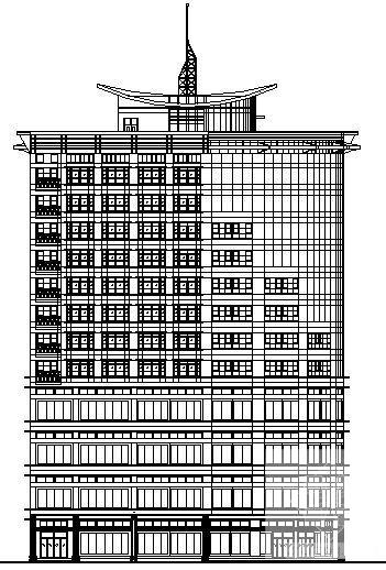 12层酒店大厦建筑扩初CAD图纸 - 1
