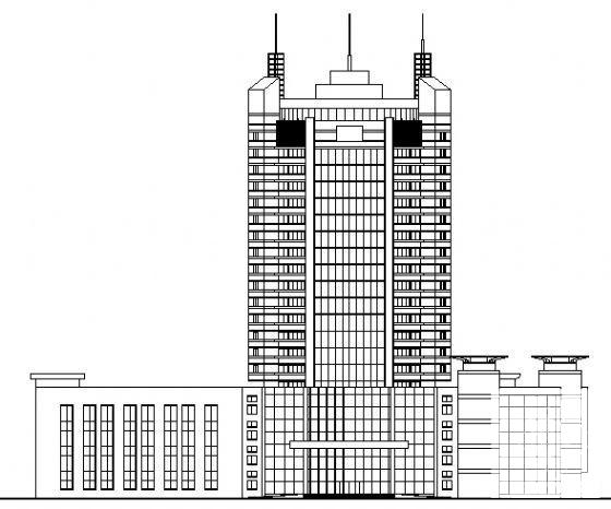 21层酒店建筑设计方案设计图纸（框筒结构） - 3