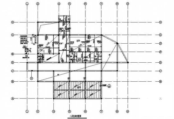 框架结构别墅酒店结构CAD施工图纸（2层独立基础带夹层） - 2