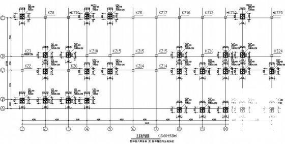 6层框架结构教学综合楼结构CAD施工图纸（坡屋面中学教学综合楼） - 2