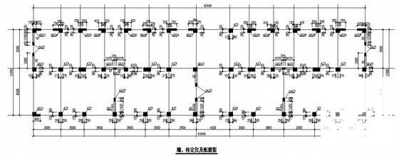 7层底框结构住宅楼结构CAD施工图纸(平面布置图) - 1