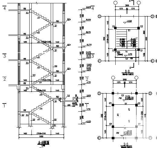 7层底框结构住宅楼结构CAD施工图纸(平面布置图) - 4