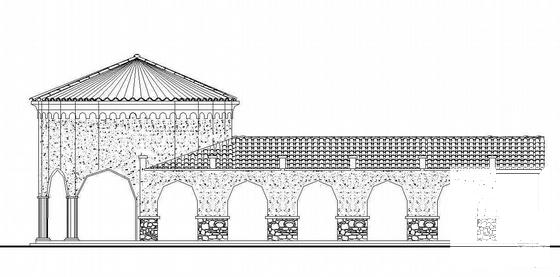 局部2层西班牙风格售楼处建筑结构CAD施工图纸 - 1