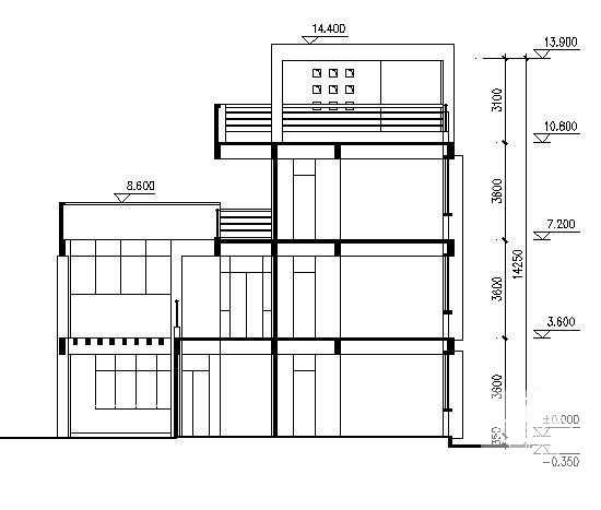 框架结构4层卫生队工程建筑结构CAD施工图纸 - 4