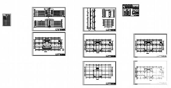 框架结构海港4层小学建筑结构CAD施工图纸 - 1