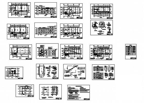 砖混结构3层小型教学楼建筑结构CAD施工图纸 - 2