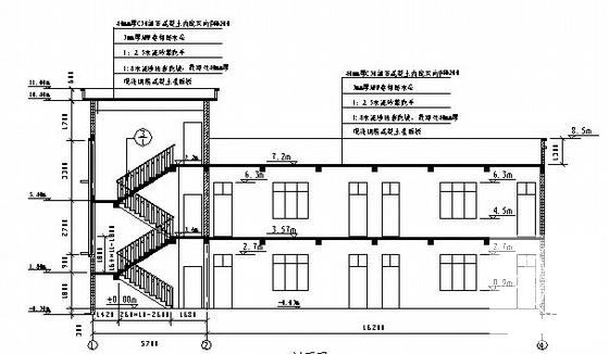 砖混结构3层小型教学楼建筑结构CAD施工图纸 - 4