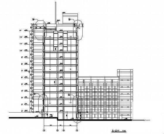框架结构大学综合楼建筑结构CAD施工图纸(符合规范要求) - 1