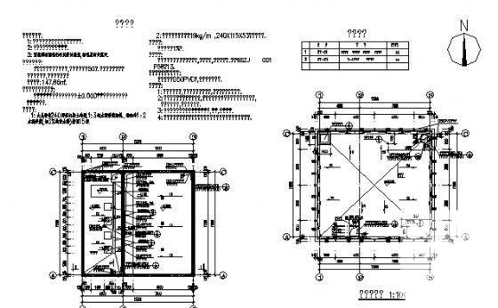 中学新建校区消防泵房建筑结构CAD施工图纸 - 1