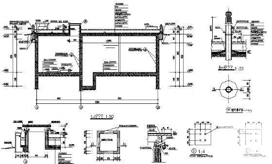 中学新建校区消防泵房建筑结构CAD施工图纸 - 2