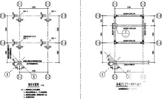 观光电梯钢骨架结构CAD施工图纸（7层排架） - 1