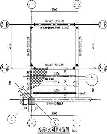 观光电梯钢骨架结构CAD施工图纸（7层排架） - 2