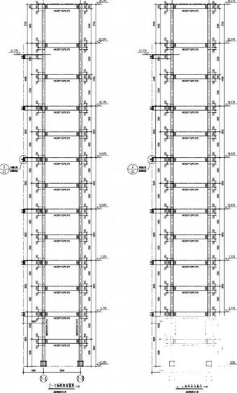 观光电梯钢骨架结构CAD施工图纸（7层排架） - 3