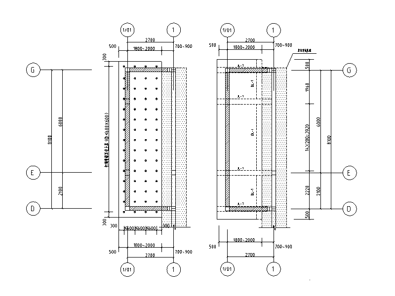 砖混教学楼改造加固结构CAD施工图纸（砌体结构）(平面布置图) - 2