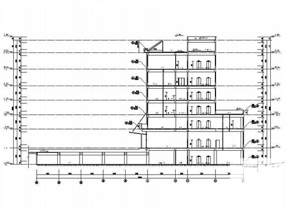 7层现代风格中医院综合楼建筑施工CAD图纸（知名设计院）(消防平面图) - 1