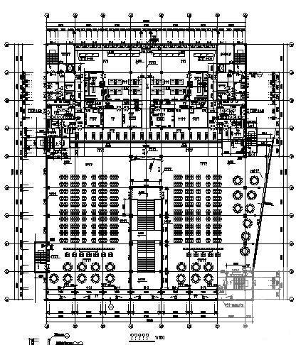 中学新建校区3层学生食堂建筑结构CAD施工图纸 - 2