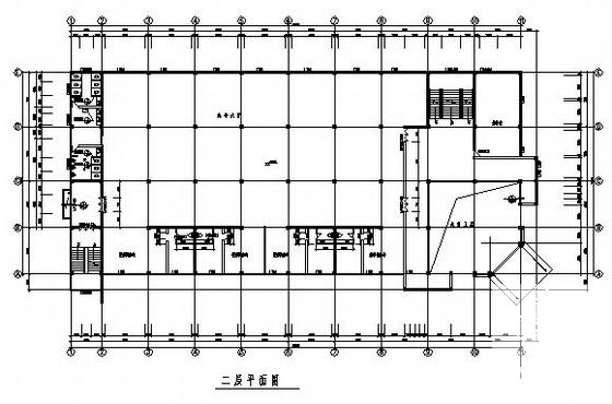 纺织器材厂框架结构职工食堂建筑结构CAD施工图纸 - 3