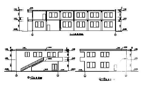 纺织厂两层职工食堂建筑结构CAD施工图纸 - 1