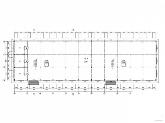 2层门式钢架结构仓库建筑结构CAD施工图纸 - 1