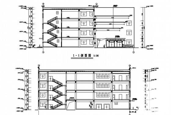 4层框架商场建筑结构水暖电CAD施工图纸 - 3